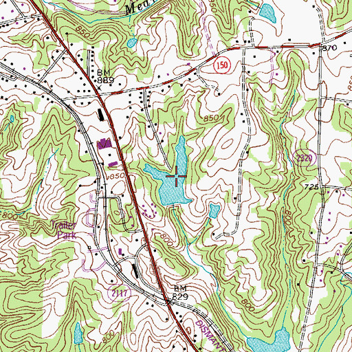 Topographic Map of Martin Lake, NC