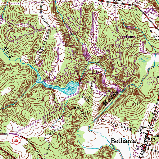 Topographic Map of Lake Hills Club Dam, NC