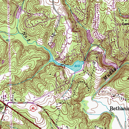 Topographic Map of Lake Hills, NC