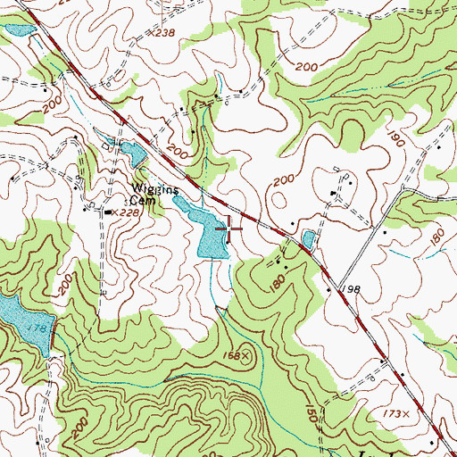 Topographic Map of Moss Lake Number One Dam, NC