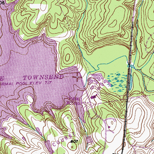 Topographic Map of Townsend Dam, NC