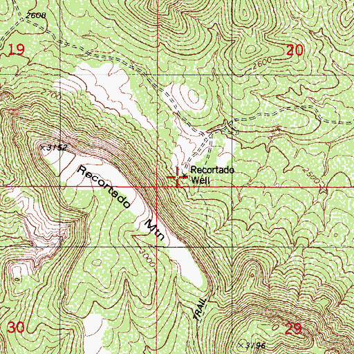 Topographic Map of Recortado Well, AZ