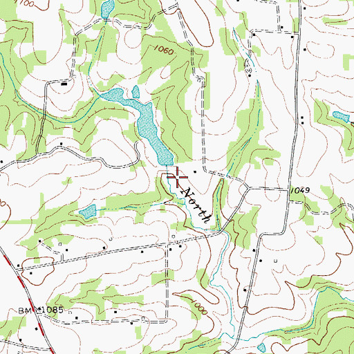 Topographic Map of Fax Brown Lake Dam, NC