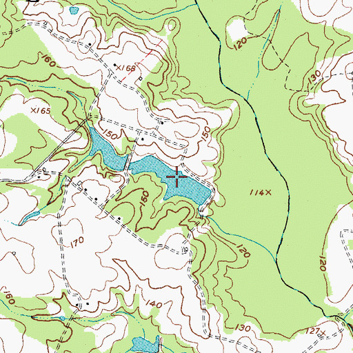 Topographic Map of Moss Lake, NC