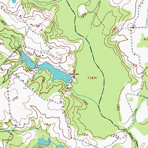 Topographic Map of Moss Lake Dam, NC