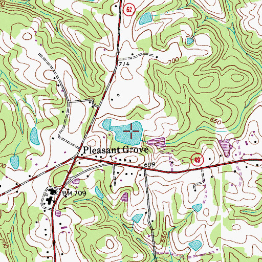 Topographic Map of McCauley Lake, NC