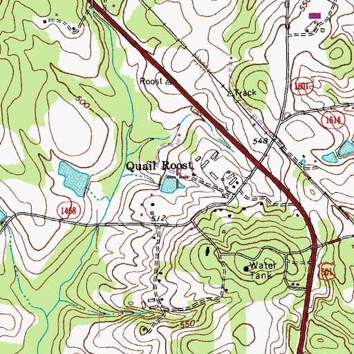 Topographic Map of Quail Roost Lake Dam Number Three, NC