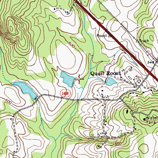 Topographic Map of Quail Roost Lake Number Two, NC