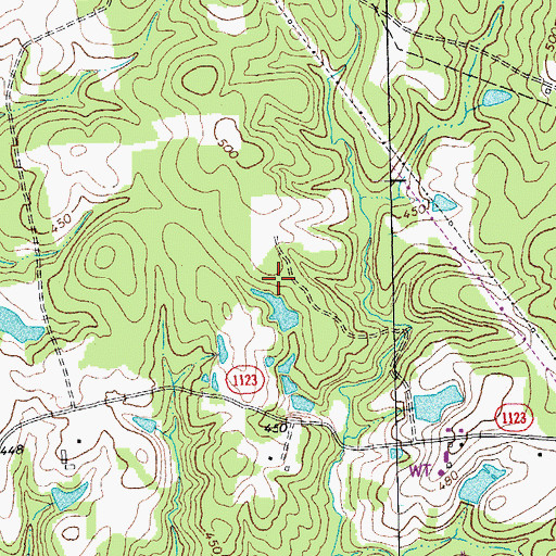 Topographic Map of Gantt Lake Dam, NC