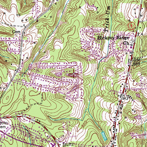 Topographic Map of Lower Temora Lake, NC
