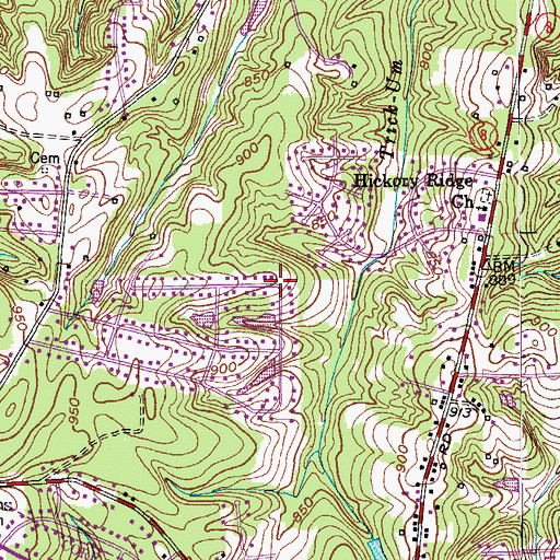 Topographic Map of Lower Temora Lake Dam, NC
