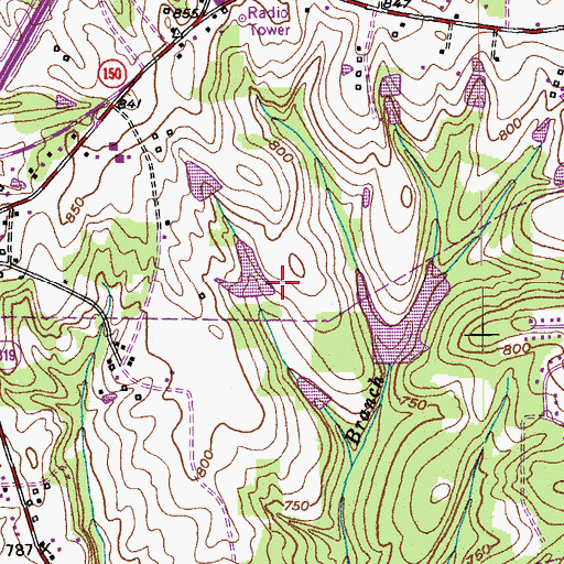 Topographic Map of Smothers Lake Dam, NC