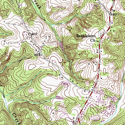 Topographic Map of Inman Brothers Dam, NC