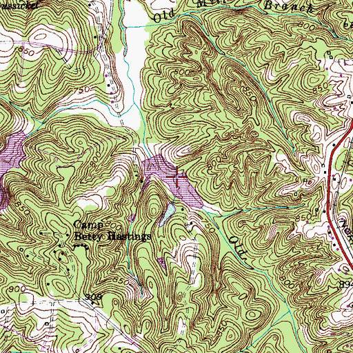 Topographic Map of Town Fork Creek Watershed Lake Five, NC