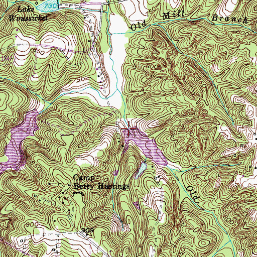 Topographic Map of Town Fork Creek Watershed Dam Number Five, NC