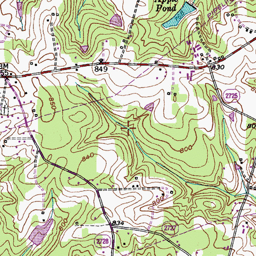 Topographic Map of Ames Lake, NC