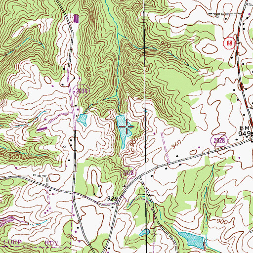 Topographic Map of Pope Lake, NC