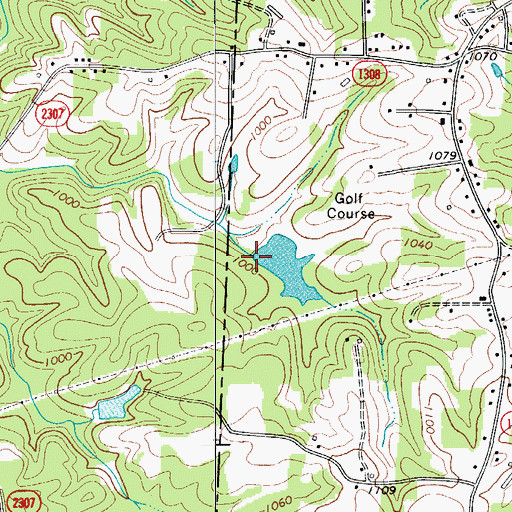 Topographic Map of Jonesville Golf Course Lake Dam, NC