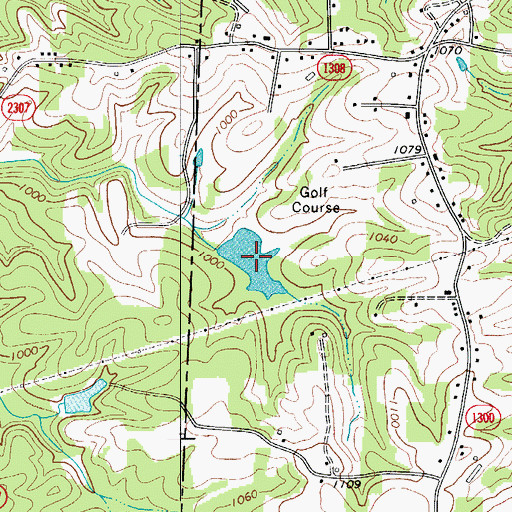 Topographic Map of Jonesville Golf Course Lake, NC