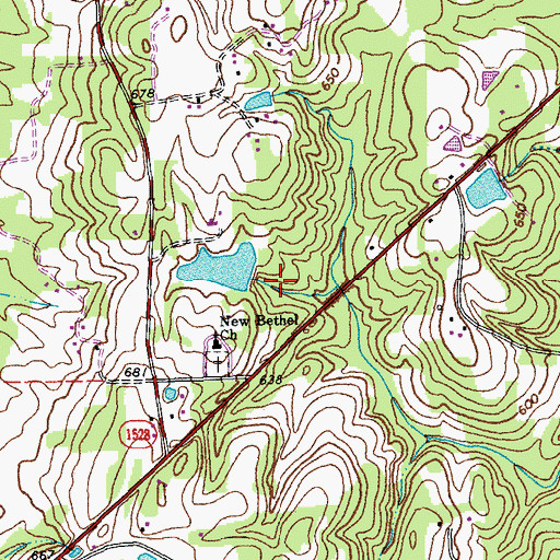 Topographic Map of Caldmont Lake, NC