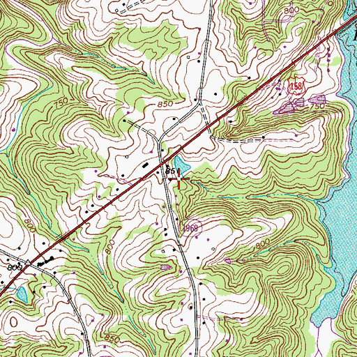 Topographic Map of Linville Lake Dam, NC