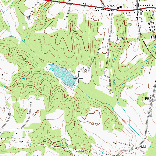 Topographic Map of Frank Poindexter Dam, NC