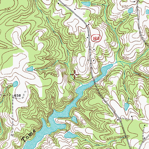 Topographic Map of Lake Burlington Sediment Pool Number Two, NC