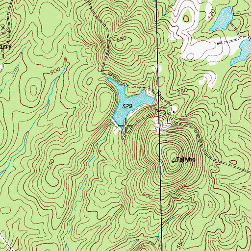 Topographic Map of Pyrophyllite Mine Lake, NC