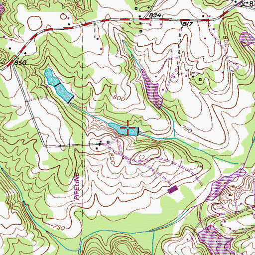 Topographic Map of Carter Lake, NC