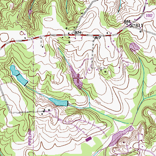 Topographic Map of Britt-Fishman Lake, NC