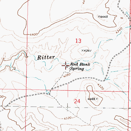 Topographic Map of Red Bank Spring, AZ