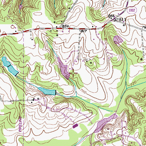 Topographic Map of Britt-Fishman Lake Dam, NC