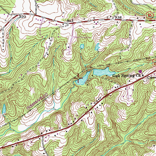 Topographic Map of Lower Merchants Lake Dam, NC