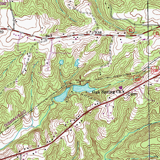 Topographic Map of Upper Merchants Lake Dam, NC