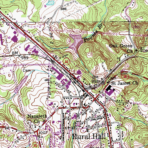 Topographic Map of Petree Lake Dam, NC