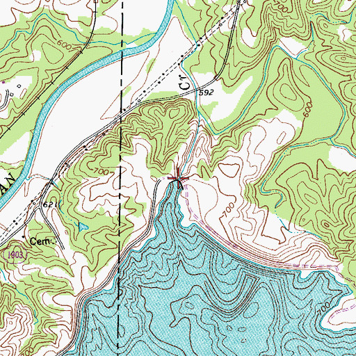 Topographic Map of Belews Creek Dam, NC