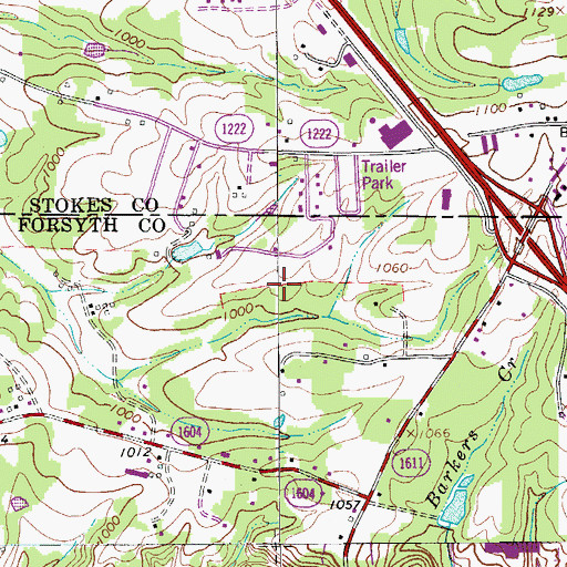 Topographic Map of C F Stone Estate Dam, NC