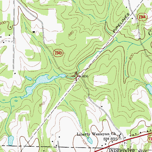 Topographic Map of Price Mill Lake Dam, NC