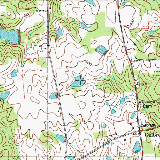 Topographic Map of Veazsys Lake, NC