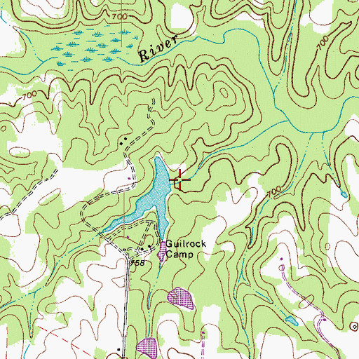 Topographic Map of Methodist Camp Lake Dam, NC