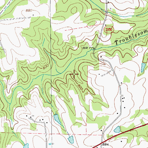 Topographic Map of Mebens Lake Dam, NC