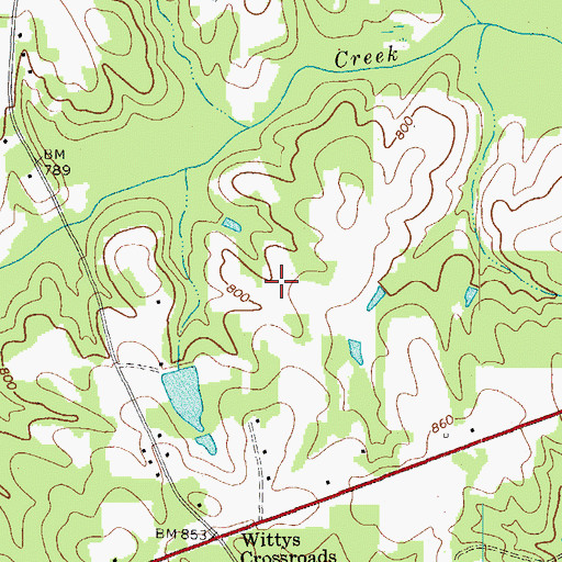 Topographic Map of Simpsons Lake Dam, NC