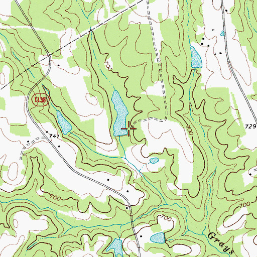 Topographic Map of Butler Pond Dam, NC