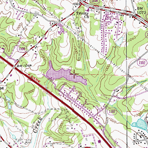 Topographic Map of Little Yadkin Watershed Dam Number Six, NC