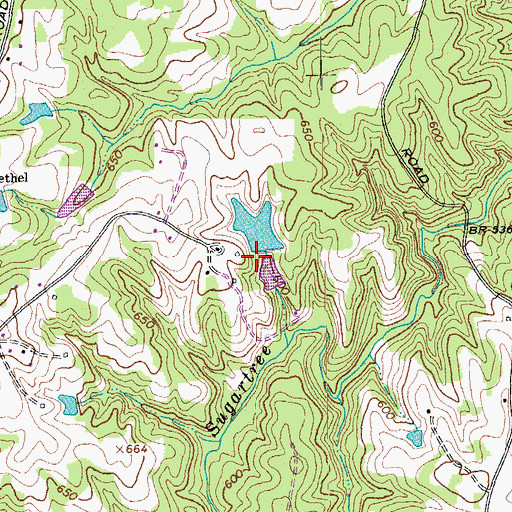 Topographic Map of Carvers Lake Dam, NC