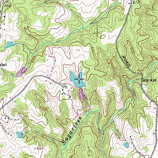 Topographic Map of Carvers Lake, NC