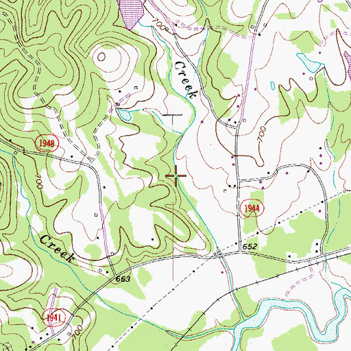Topographic Map of Town Fork Creek Watershed Dam Number Thirteen, NC