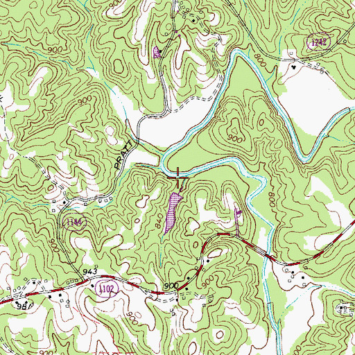 Topographic Map of Cox Dam, NC