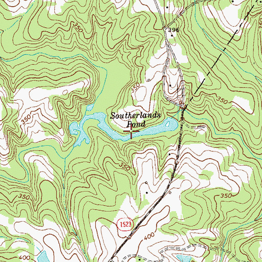 Topographic Map of Southerlands Pond Dam, NC