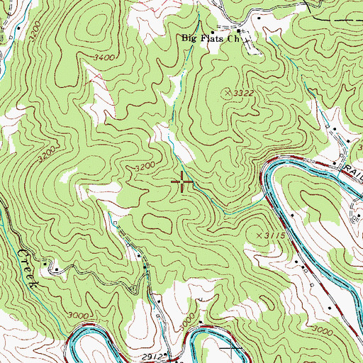 Topographic Map of Fleetwood Falls Lake, NC